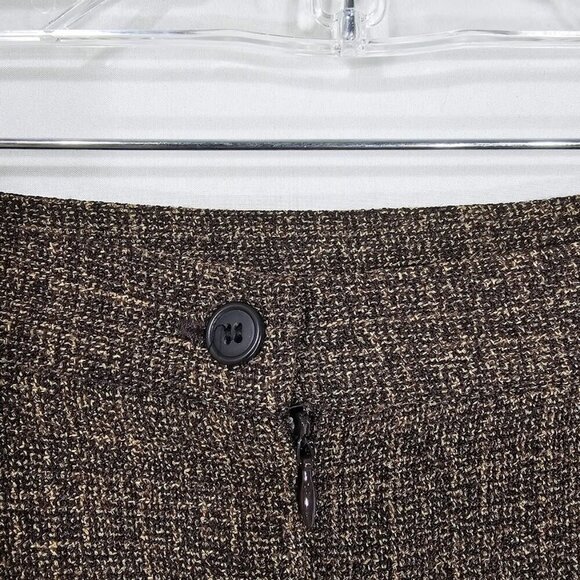 JUSTIN TAYLOR Tweed Pencil Skirt DARK BROWN plus size 16W Academia Preppy Lined - Picture 6 of 7